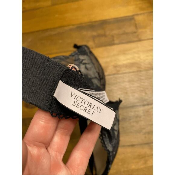 Victorias Secret 34D dream angels push-up bra black nude lace sexy - Picture 5 of 6
